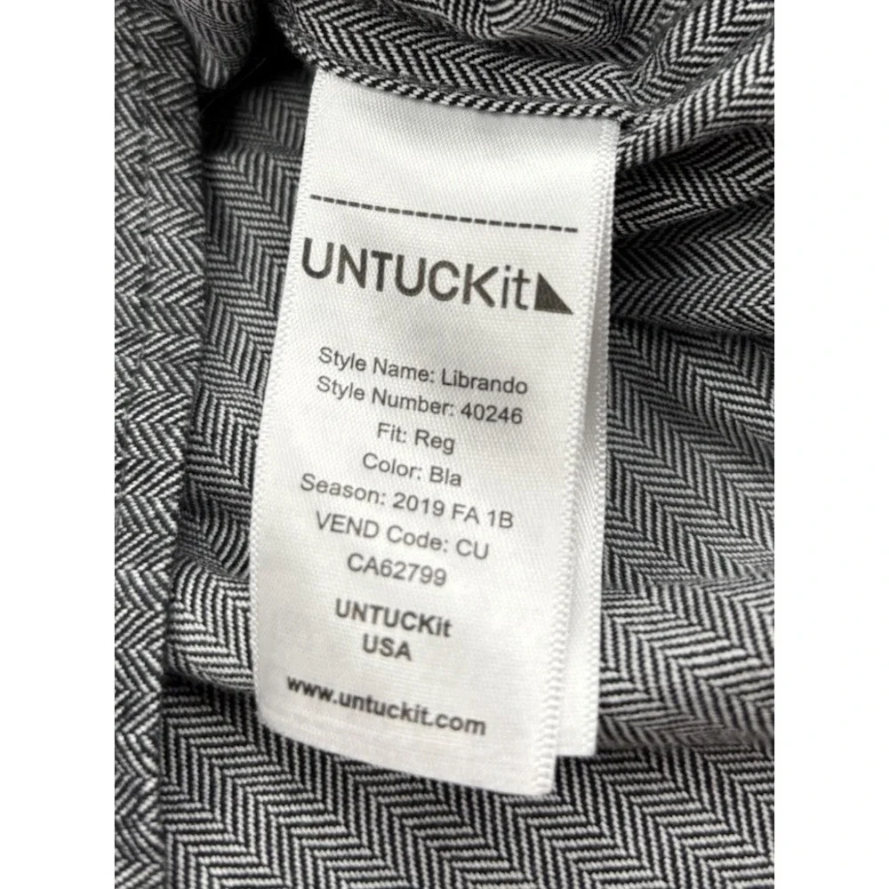 UNTUCKit‎ Men's 3XL Librando Cotton Gray Long Sleeve Dress Shirt